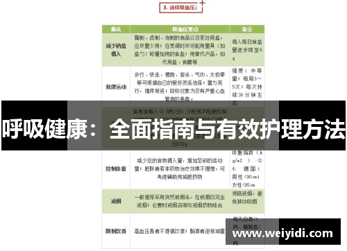 呼吸健康：全面指南与有效护理方法